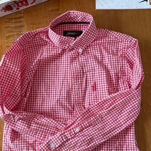 johnnie-O Red and White Checkered Shirt